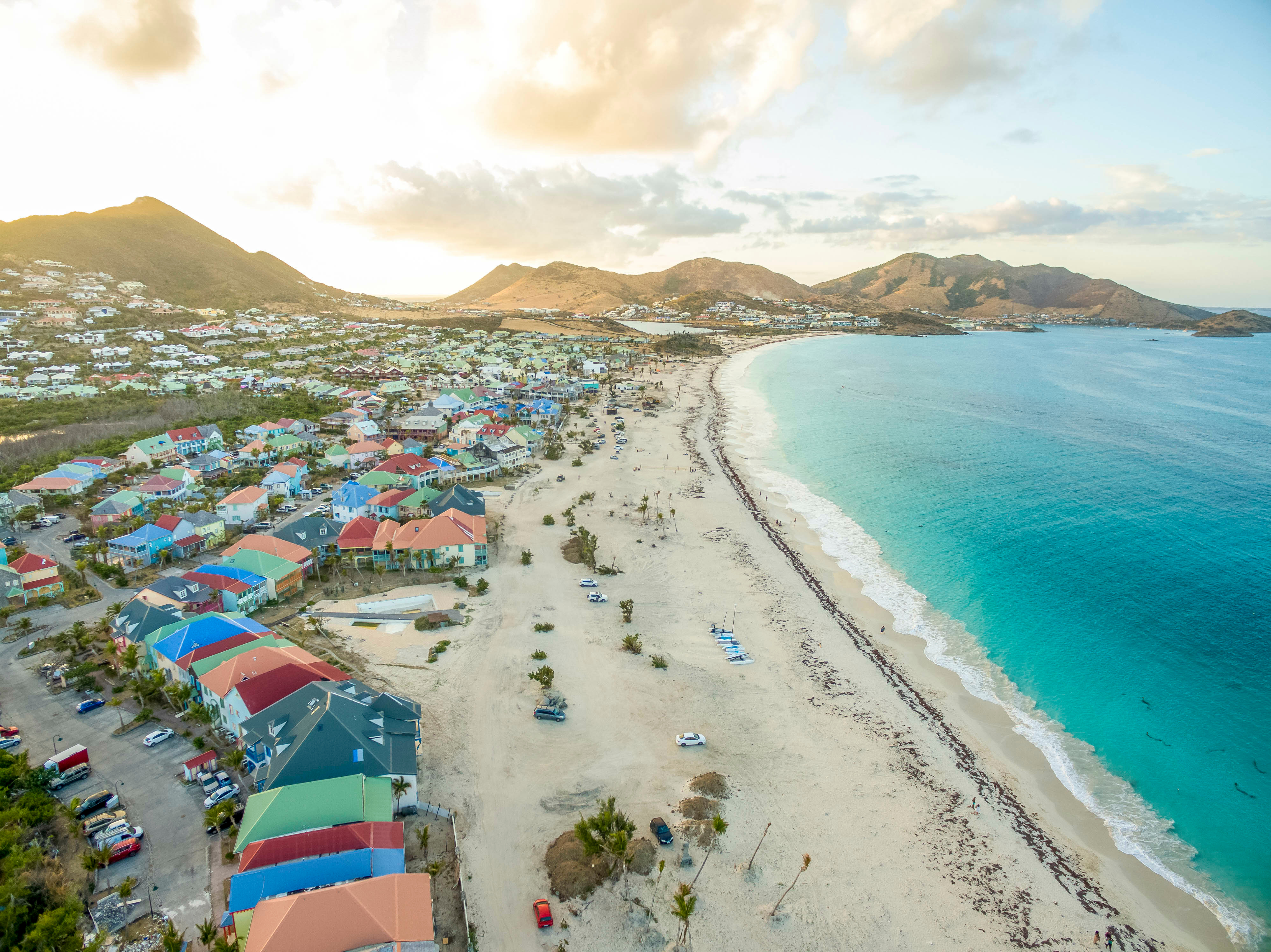 aerial view of orient bay beach